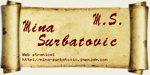 Mina Šurbatović vizit kartica